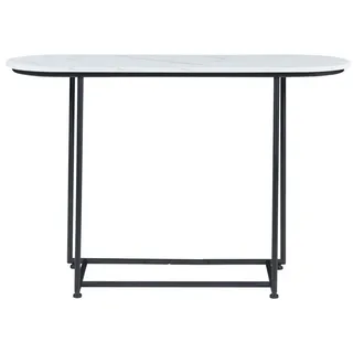 [en.casa] Konsolentisch Nordfron 120x40x75 cm Marmor, weiß