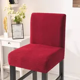Barhocker Stuhlhussen Bar Stuhlhussen Stuhlbezüge Stretch Hussen für Barhocker Bezug mit Rückenlehne 2er Set Weinrot