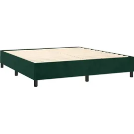 vidaXL Boxspringbett 180 x 200 cm Dunkelgrün