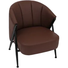 Mendler Wohnzimmer-Set HWC-P30, 2er-Sofa 2x Sessel, Vintage Retro Industrial Metall Kunstleder ~ rostrot