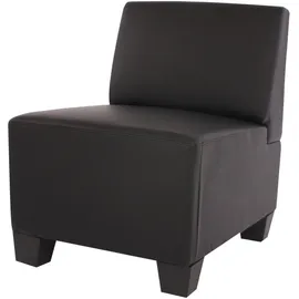 Mendler Modular 4-Sitzer Sofa Couch Lyon, Kunstleder ~ schwarz, hohe Armlehnen