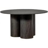 Woood Esstisch Oona aus MDF-Holz, modern rund, Dunkelbraun, Ø 140 cm, für 4–6 Personen