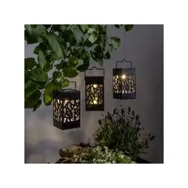 Star Trading Solarleuchte Kunststoff (B)6 x (H)11 x (T)6 cm 3er Set schwarz