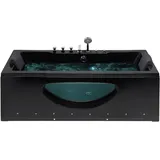 Beliani Whirlpool-Badewanne Schwarz