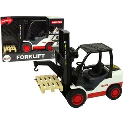LEAN Toys Spielzeug-Auto Gabelstapler Reibungsantrieb Sound Lichter Effekte Spielzeugfahrzeug schwarz
