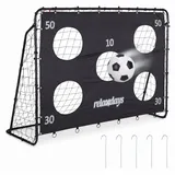 Relaxdays Fußballtor Schwarz 153 x 217 x 75 cm