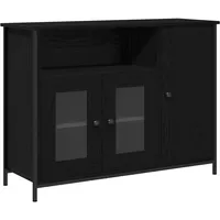 VidaXL Sideboard Schwarz Eiche 100x35x75 cm Holzwerkstoff
