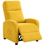 Hti-Living Liegesessel Jasna Cord 66,5 x 103 x 0 cm Gelb mit Relaxfunktion