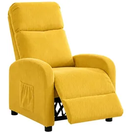 Hti-Living Liegesessel Jasna Cord 66,5 x 103 x 0 cm Gelb mit Relaxfunktion