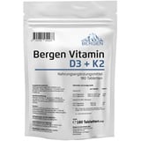 Vitamin D3 5000 IU & Vitamin K2 200mcg MK-7 Menachinon-7 D3 I.E. 180 Tabletten