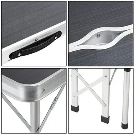 CASARIA Campingtisch Klappbar mit Bänken Grau