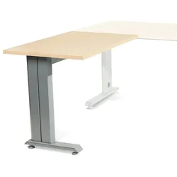 rocada Anstelltisch Metal BxTxH 100x60x73cm Gestell grau Platte Melamin buche