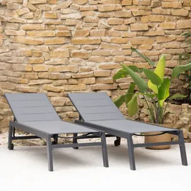 Happy Garden Sonnenliege 200 x 61 x 95 cm Grau