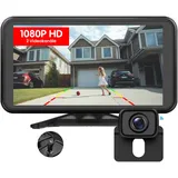 Foxpark Rückfahrkamera Kabellos Auto: 4,8" 1080P Rückfahrkamera Funk Unterstützung 2 Kameras, Rückfahrkamera Nachrüsten mit Stabiles Signal, IP69K Wasserdicht, 6 Parkhilfslinien für AUTO LKW Wohnmobil