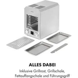 Klarstein Hannibal Hochtemperaturgrill Indoor 2.200W 850°C Edelstahl silber