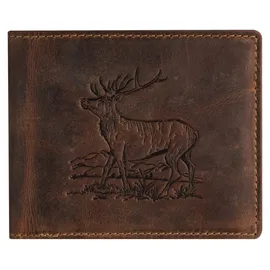 GREENBURRY Vintage 1702-Stag-3 Herren Geldbörse braun