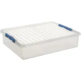 SUNWARE Q-Line Aufbewahrungsbox 80 x 50 x 18 cm 18-tlg. transparent blau