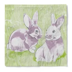 Tissue Cocktail-Serviette Lilly & Lenni, 24 x 24 cm, 150 Stück - Mank - Ostern Frühling