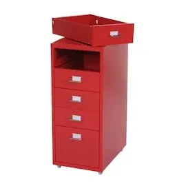 Mendler Boston Rollcontainer 69x28x41 cm rot
