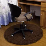 Waschmaschinenfeste,Runde Badezimmer Matte,Luxus Chenille Bad Tepiche Rutschfest Getuftete Tepiche Dick Mikrofaser Bodenmatte,Shaggy Saugfähig Badematte Weich Hochflor Carpet-Kaffee Diameter:100cm(39i