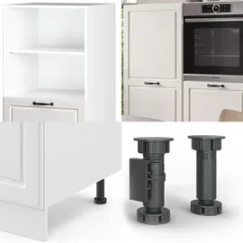 Vicco Küchenblock R-Line, Weiß Landhaus/Weiß, 180 cm ohne Arbeitsplatte