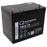Q-Batteries 12LC-75 | 12V 80 Amprstd. (20Std bei 1,7V EOD) Blei Akku Zyklentyp AGM Deep Cycle VRLA