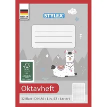 Stylex 40765 Oktavheft A6, 32 Blatt, karriert