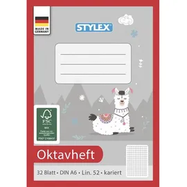 Stylex 40765 Oktavheft A6, 32 Blatt, karriert