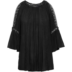 bonprix Tunika mit Cut-Outs, schwarz, 34, Viskose