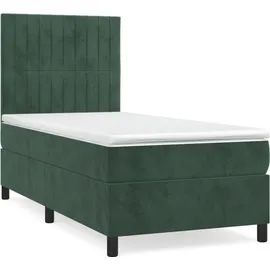 vidaXL Boxspringbett 100 x 200 cm Dunkelgrün