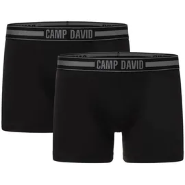 Camp David Boxershorts »casual« 2er Pack, mit elastischem Logo-Bund Gr. M,