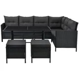 Juskys Manacor Lounge-Set schwarz/grau