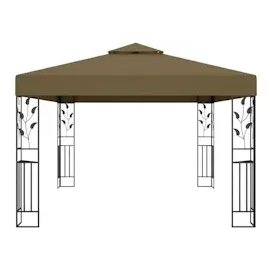 vidaXL Pavillon mit Doppeldach 3x4 m Taupe 180 g/m2