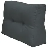 Beautissu Palettenkissen Grau, Textil, 40x20x60 cm - 2 Jahre Gewährleistung – mind. 14 Tage Rückgaberecht - Grau