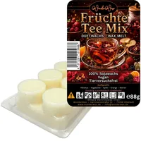 WonderWax Duftwachs WonderWax® Duftriegel 6 x Duftwachs Kreise Weiß, 100% Sojawachs (Früchte Tee Mix), Duftrichtung: Früchte Tee Mix