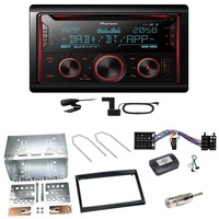 Pioneer FH-S820DAB DAB+ Bluetooth FLAC Einbauset für Peugeot 307 Citroen C2 C3