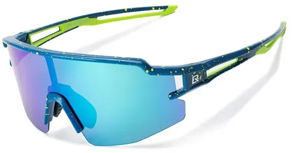 Polarized Cycling Glasses with UV Protection and Corrective Insert Blue Lenses - Blue