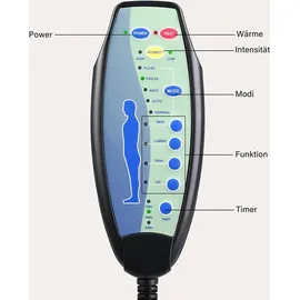 CASARIA Relaxliege Massage Heizfunktion 186x89x55cm Ergonomisch Gepolstert 180 kg Belastbarkeit Wohnzimmer Chaiselongue Relaxsessel Schwarz