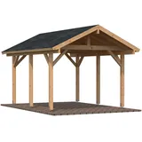 Palmako Einzelcarport Robert Holz Tauchgrundiert Braun 315 cm x 372 cm