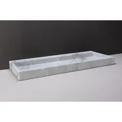 Forzalaqua Stein Waschbecken, PALERMO CARRARA MARMOR POLIERT 120,5X51,5X9CM