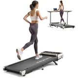 Laufband für Zuhause mit 10% Neigung, 1-10km/h unter den Schreibtisch Walking pad, 3.0HP Leiser Motor, Elektrisches Laufband mit 3 Steigung, Großes LED-Display, Fernbedienung und App