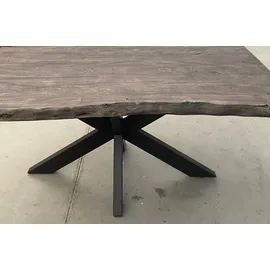 g+k möbelvertriebs Baumtisch "Pune" 180x90cm Akazie grau & Eisen schwarz - Grau/Schwarz