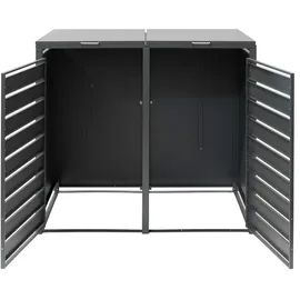 Westmann Mülltonnenbox für 2 Tonnen 2 x 240 l 132 x 80 x 116 cm anthrazit/holzoptik