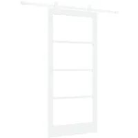 vidaXL Haustür Schiebetür ORKDAL Weiß 93 x 202 cm Massivholz Kiefer und Glas (1-St) weiß
