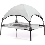 fudajo Hundebett mit Dach 122 x 91 x 16 cm grau