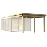 Lasita Maja Gartenhaus-Anbaudach Domeo 3 und 4 Dachverlängerung 341,5 x 300 cm Beige