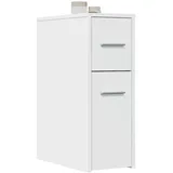 vidaXL Badschrank Schmal mit Rollen Weiß Holzwerkstoff