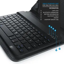 Aplic Bluetooth-Tastatur inkl. Kunstledercase für 9-10" Tablets ideal für den mobilen Transport