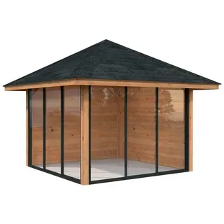 Palmako Pavillon Bianca 8,3 m2 Set 201 Slide - 28 mm Hellbraun tauchgrundiert