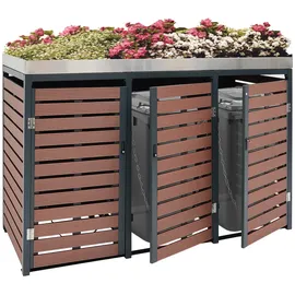 Proregal Mülltonnenverkleidung 124 x 200 x 84 cm walnuss